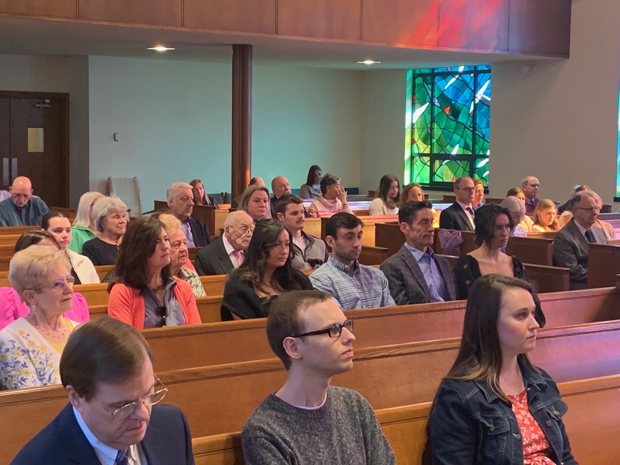 Congregation gathered for Sunday worship