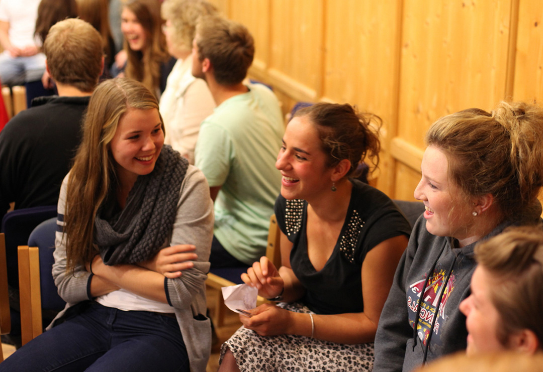 Young people in fellowship and conversation